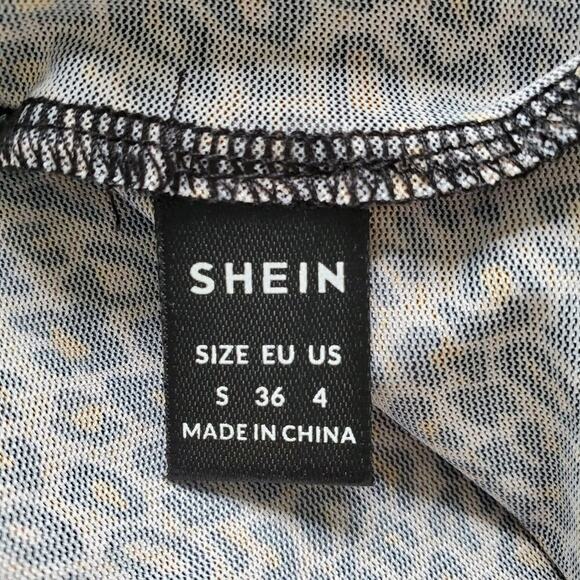 Y2K Mesh Top Cheetah Leopard Long Sleeve Lettuce Hem Whimsigoth S - Picture 7 of 13